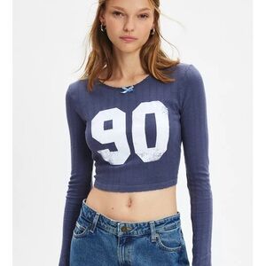 NWT Future State 90 Graphic Pointelle Long Sleeve Tee